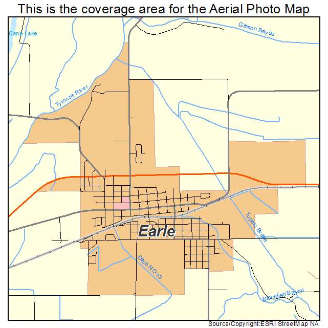 Earle, AR location map 