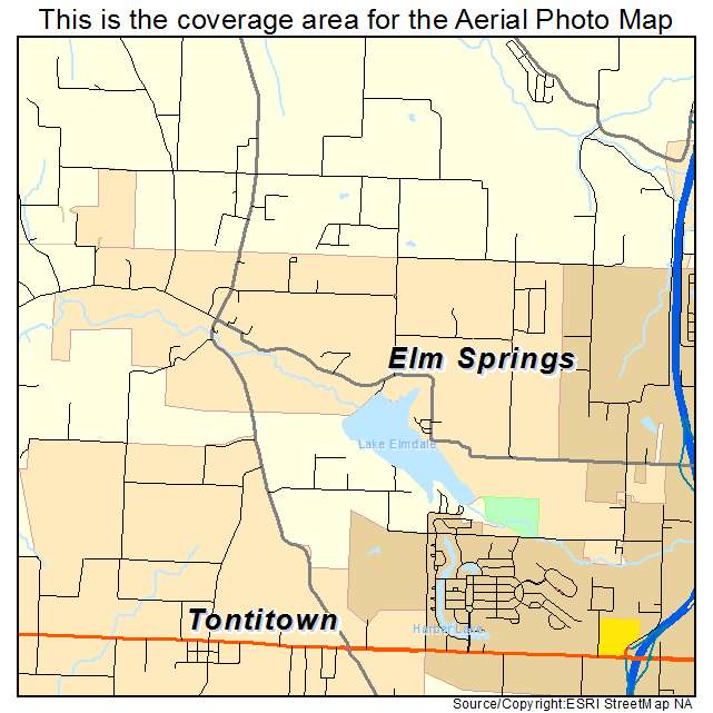 Elm Springs, AR location map 