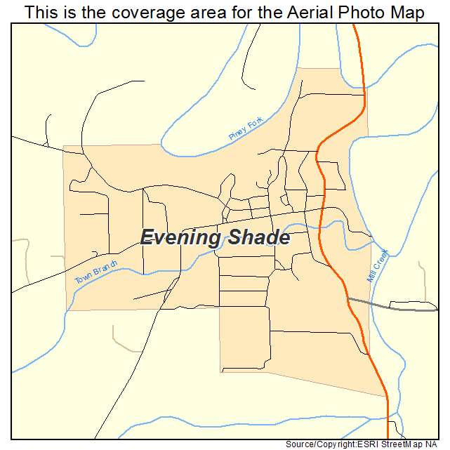 Evening Shade, AR location map 
