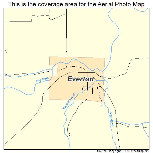 Everton, AR location map 