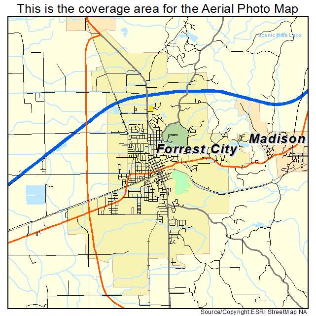 Forrest City, AR location map 