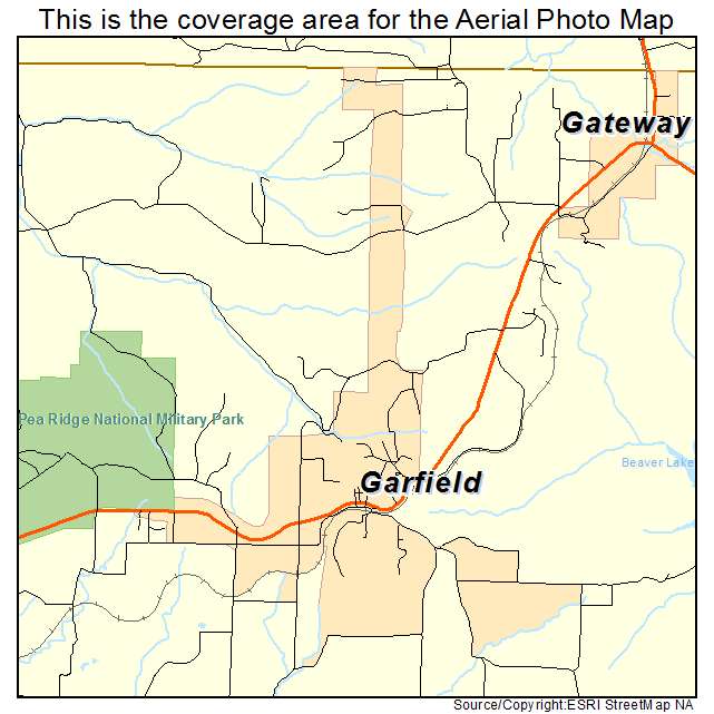 Garfield, AR location map 