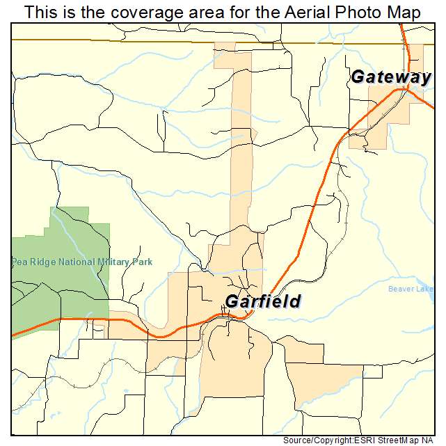 Garfield, AR location map 