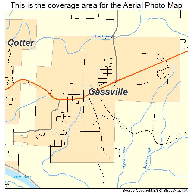 Gassville, AR location map 