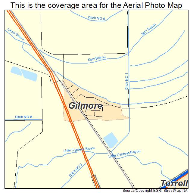 Gilmore, AR location map 