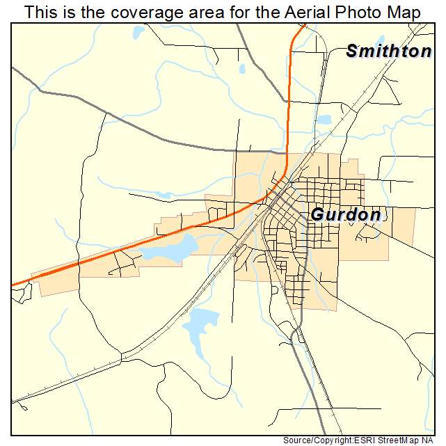 Gurdon, AR location map 