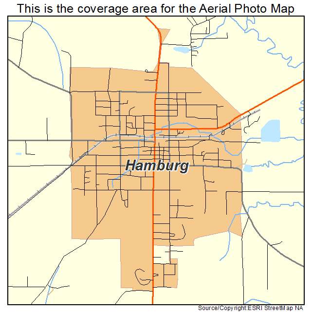 Hamburg, AR location map 