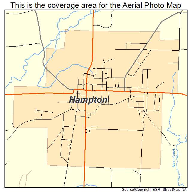 Hampton, AR location map 