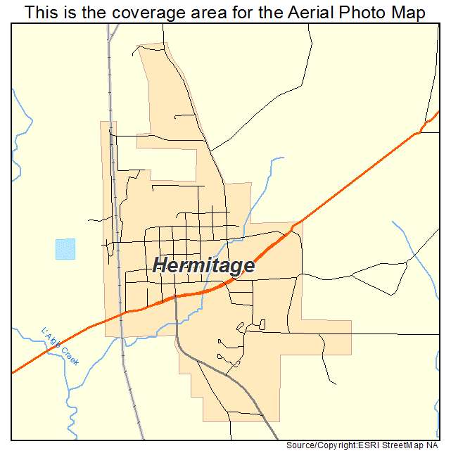 Hermitage, AR location map 