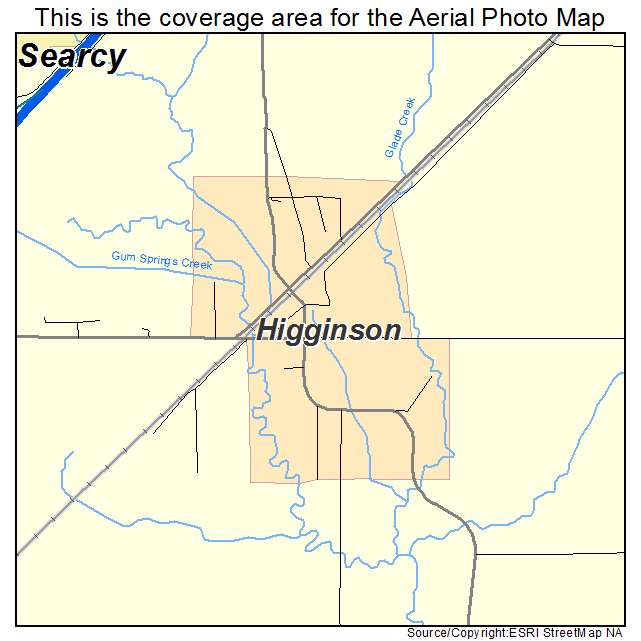 Higginson, AR location map 