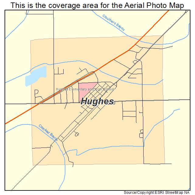 Hughes, AR location map 