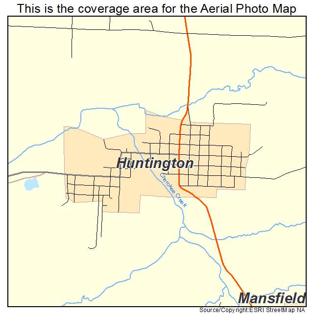 Huntington, AR location map 