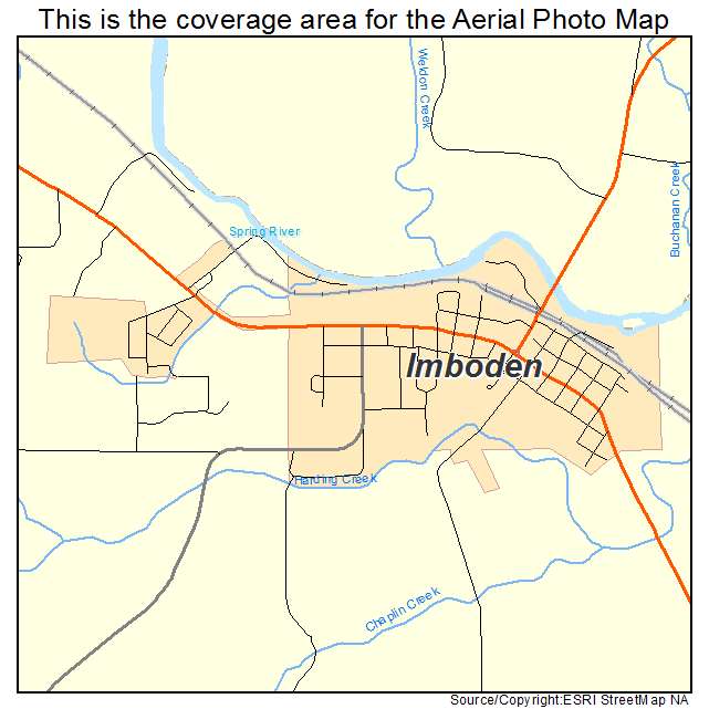 Imboden, AR location map 