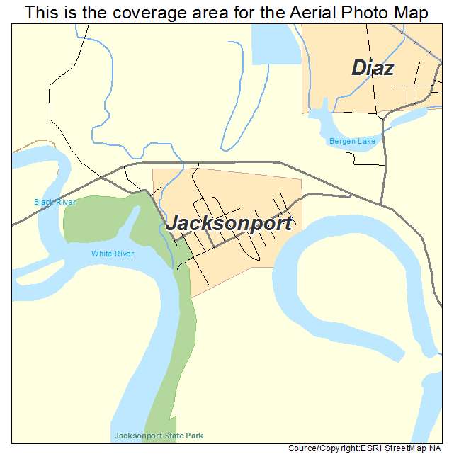 Jacksonport, AR location map 