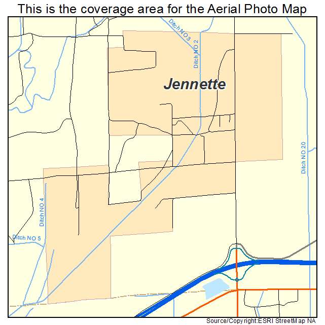 Jennette, AR location map 