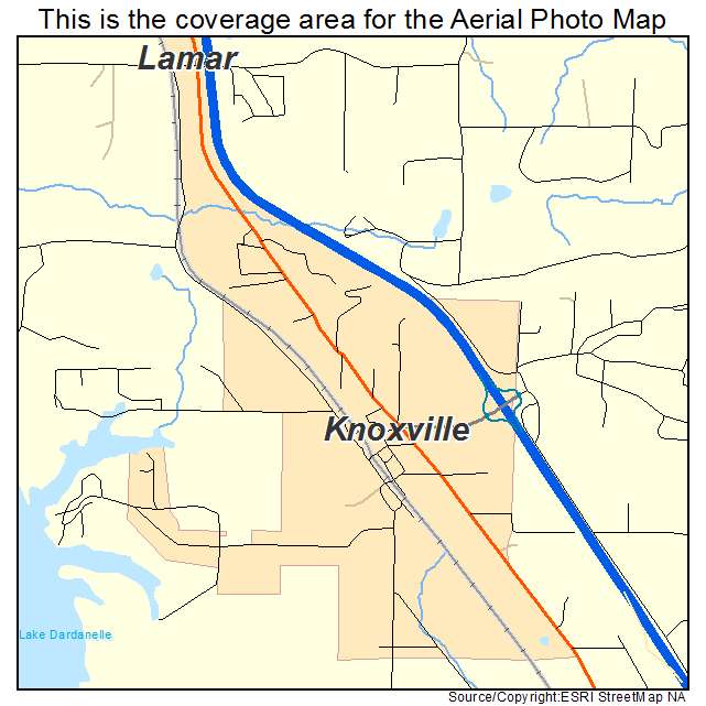 Knoxville, AR location map 