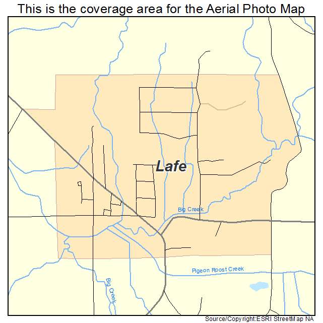 Lafe, AR location map 