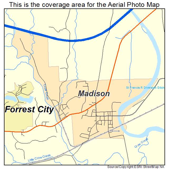 Madison, AR location map 
