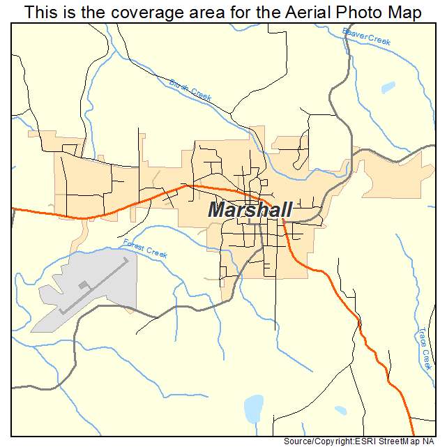 Marshall, AR location map 