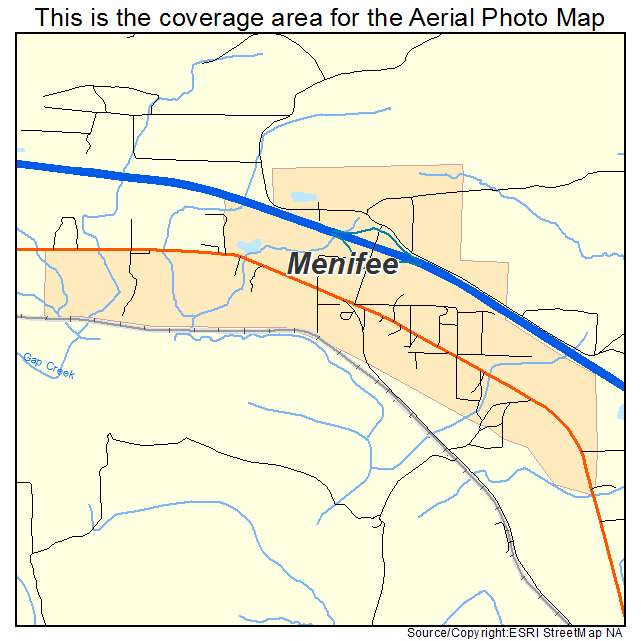 Menifee, AR location map 