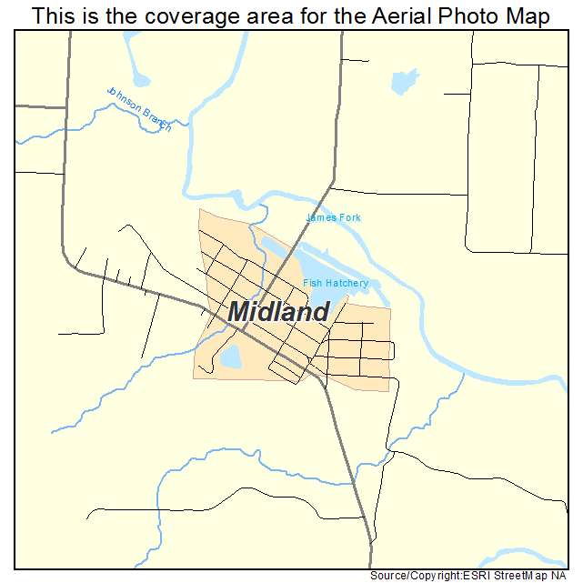 Midland, AR location map 