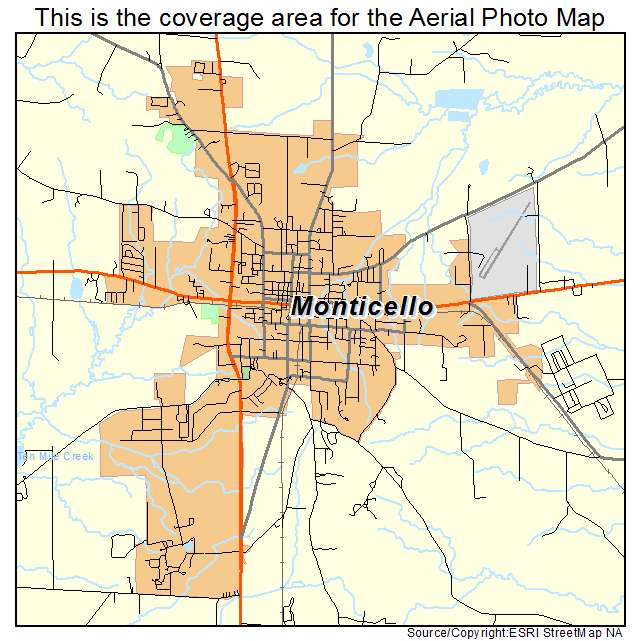 Monticello, AR location map 