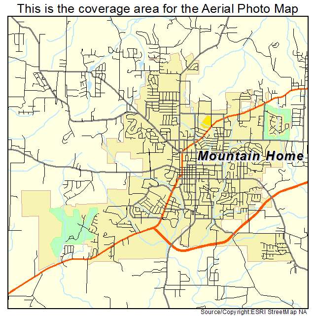 Aerial Photography Map Of Mountain Home Ar Arkansas