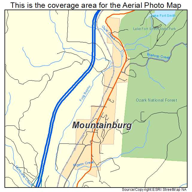 Mountainburg, AR location map 