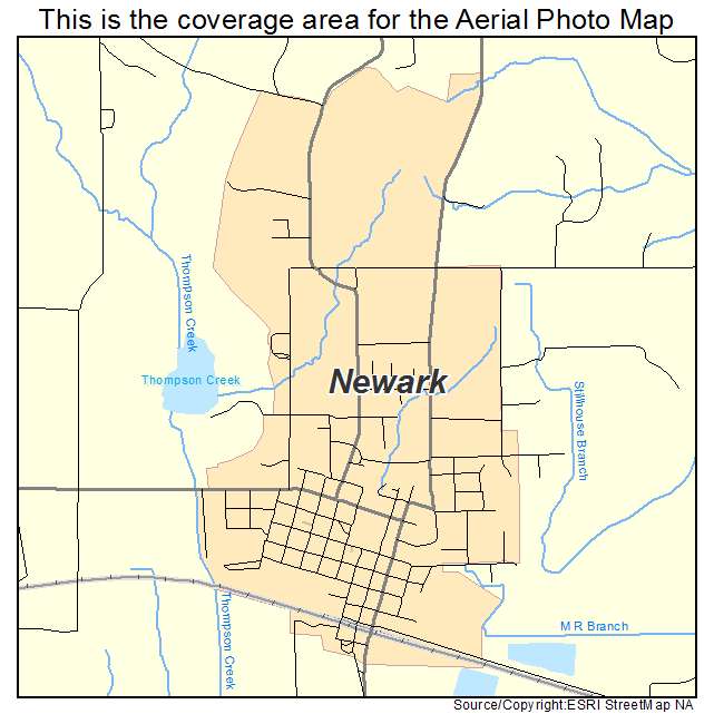 Newark, AR location map 