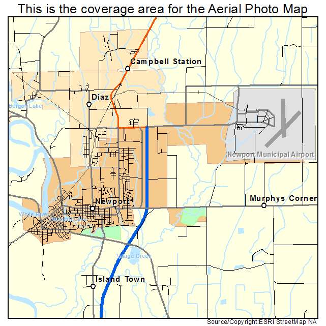 Newport, AR location map 