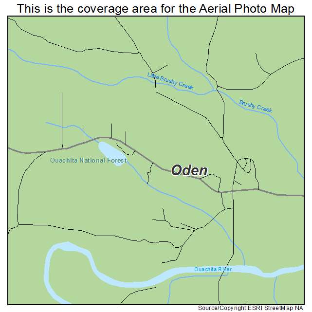 Oden, AR location map 
