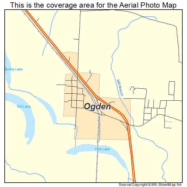 Ogden, AR location map 