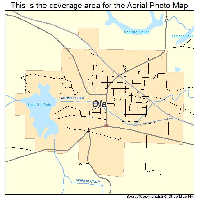 Ola, AR location map 