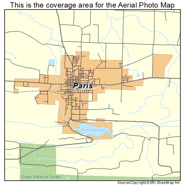 Paris, AR location map 