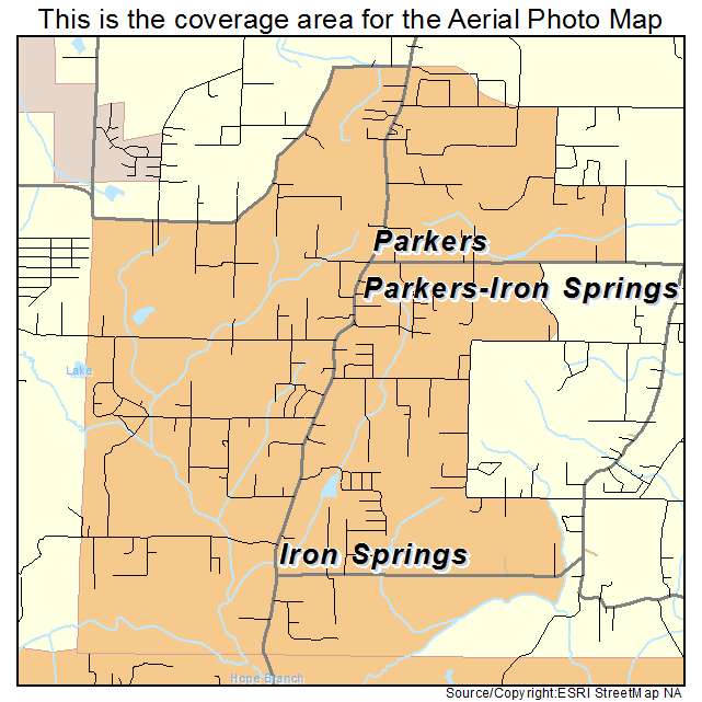 Parkers Iron Springs, AR location map 