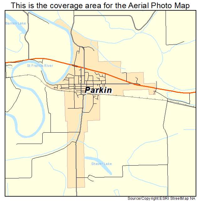 Parkin, AR location map 