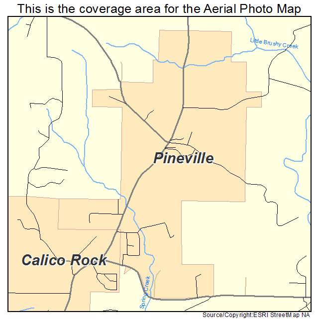 Pineville, AR location map 