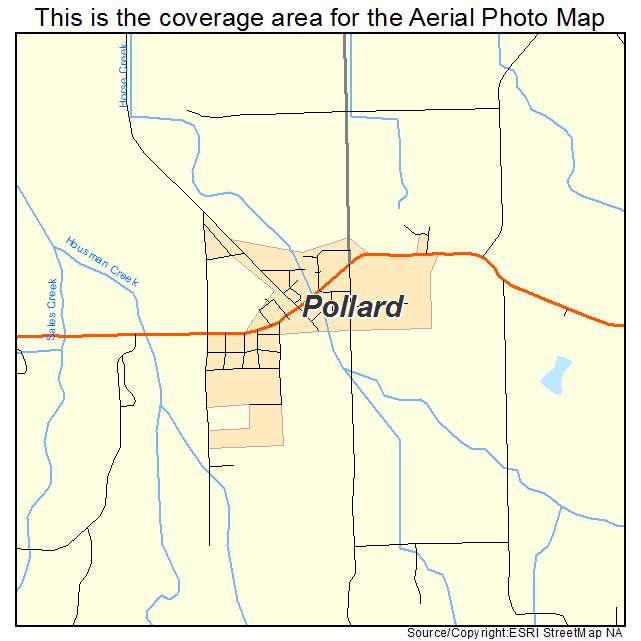 Pollard, AR location map 
