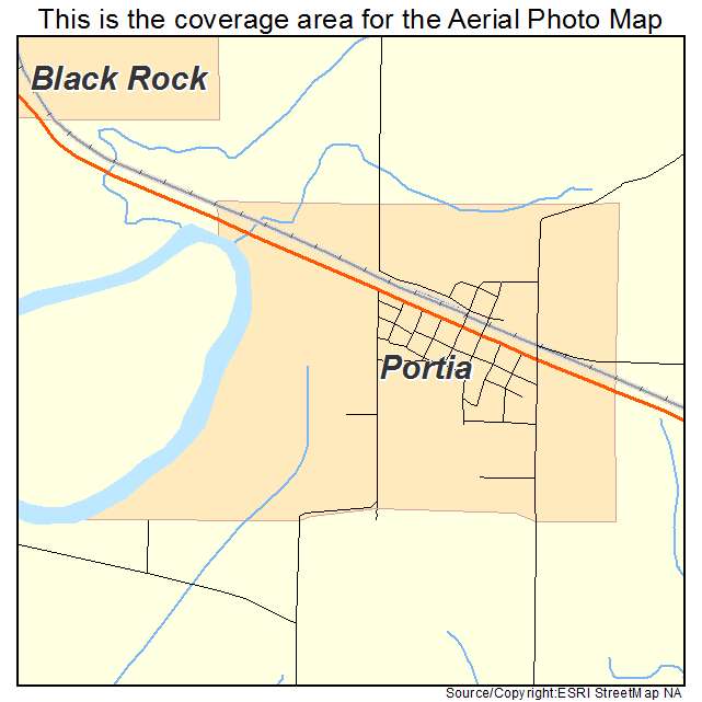 Portia, AR location map 