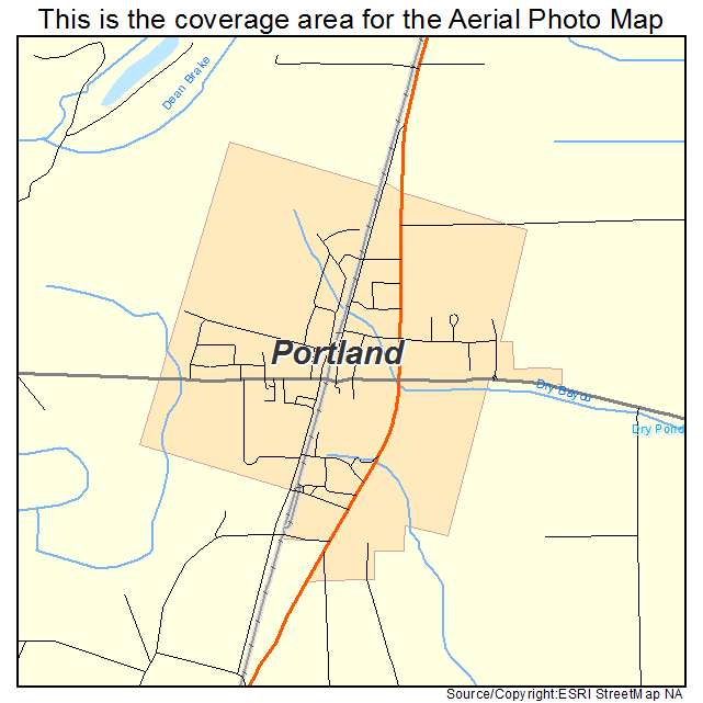 Portland, AR location map 