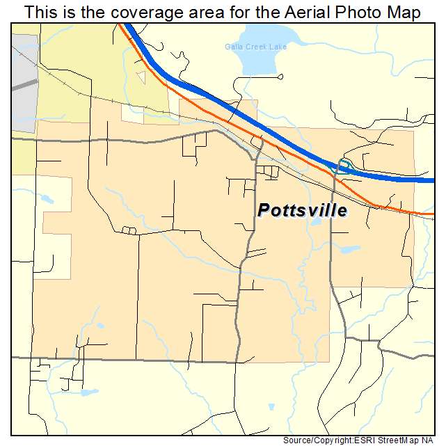 Pottsville, AR location map 