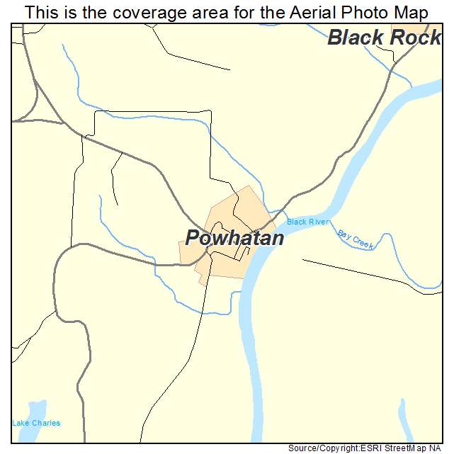 Powhatan, AR location map 