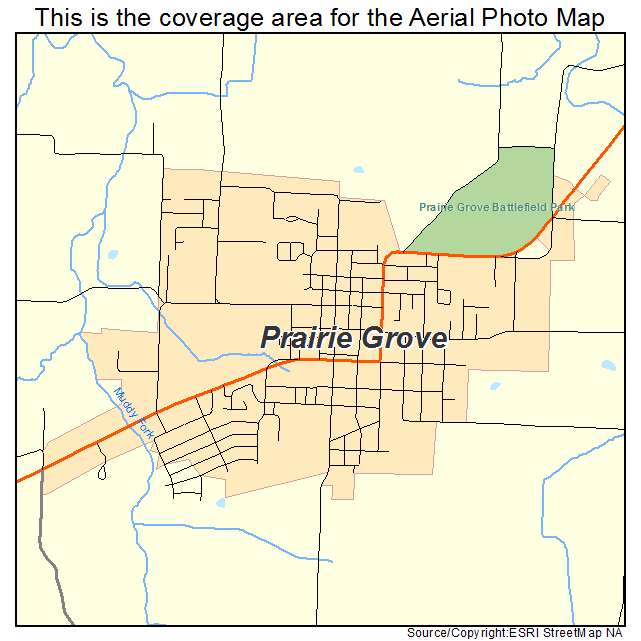 Prairie Grove, AR location map 