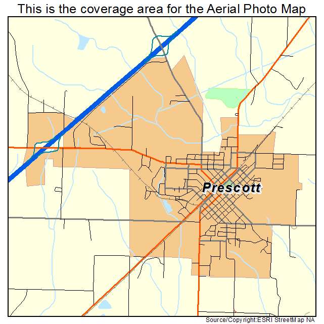 Prescott, AR location map 