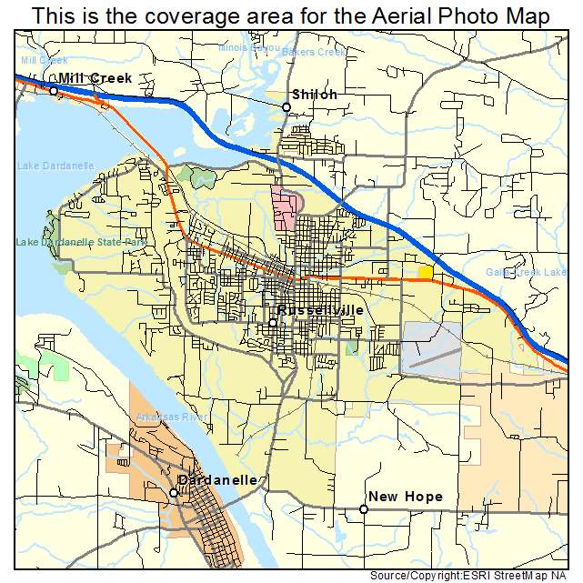 Russellville, AR location map 