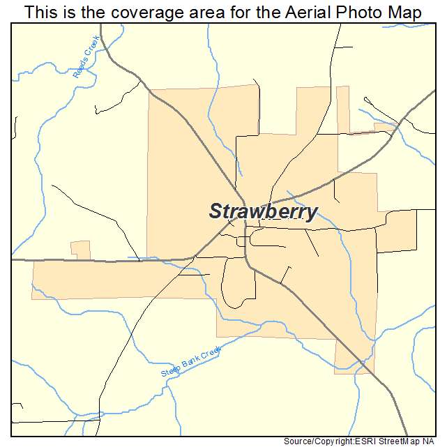 Strawberry, AR location map 