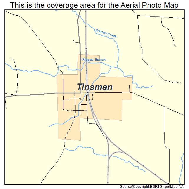 Tinsman, AR location map 