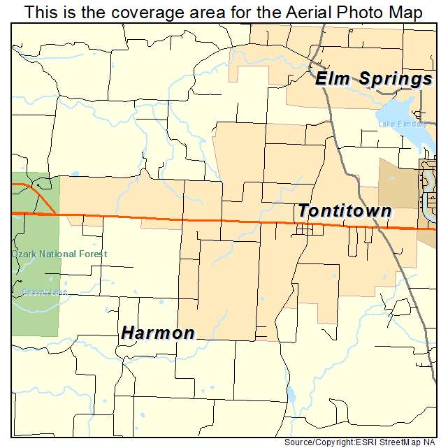 Tontitown, AR location map 