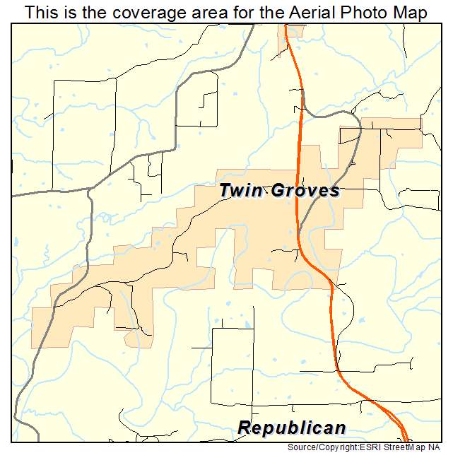 Twin Groves, AR location map 