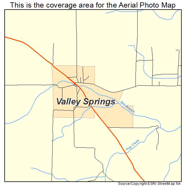 Valley Springs, AR location map 